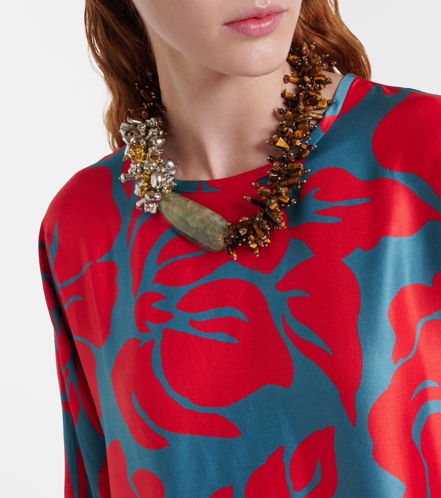 Floral satin midi dress
