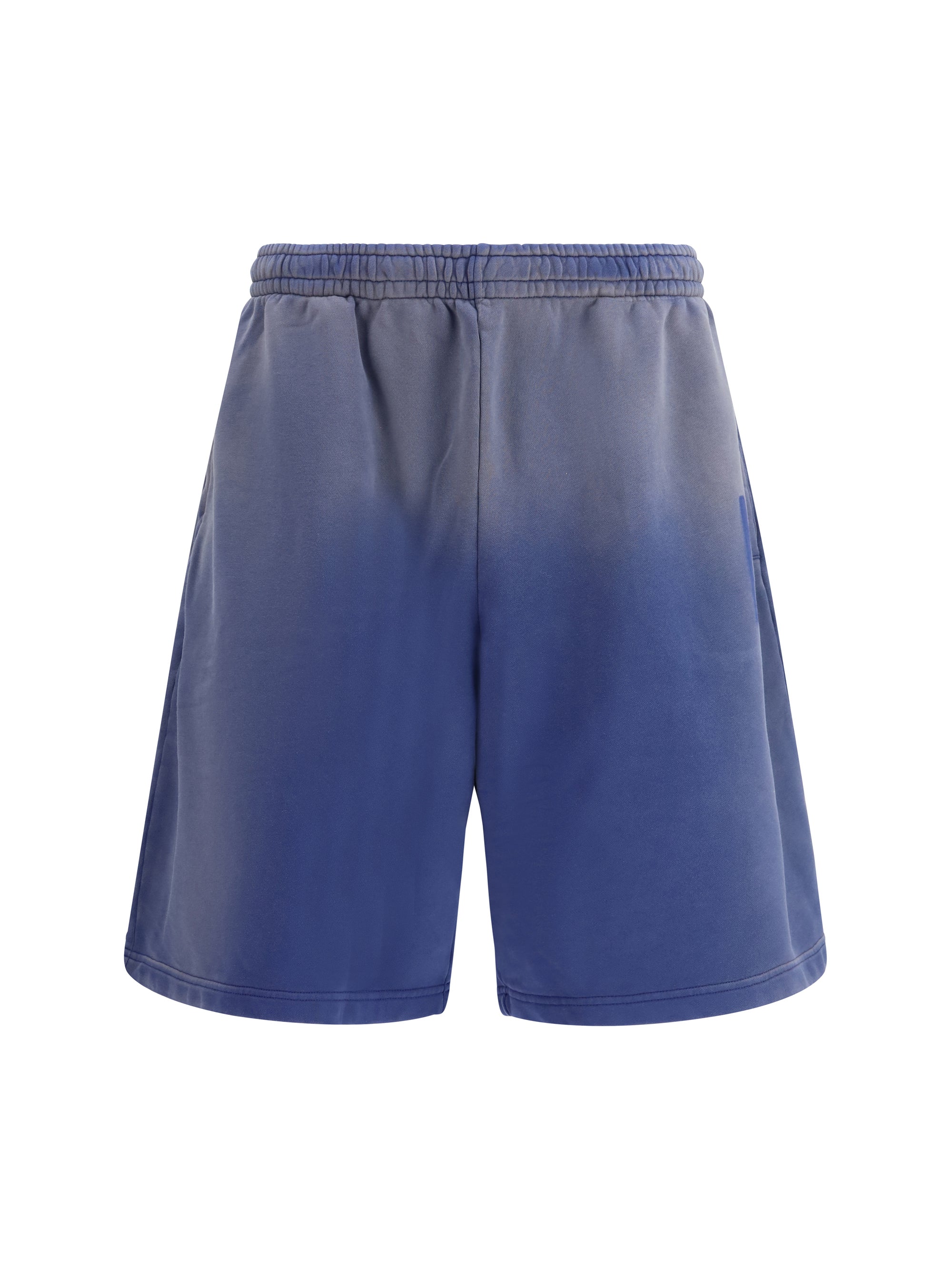 Gradient Cotton Sweat Bermuda Shorts — Blue
