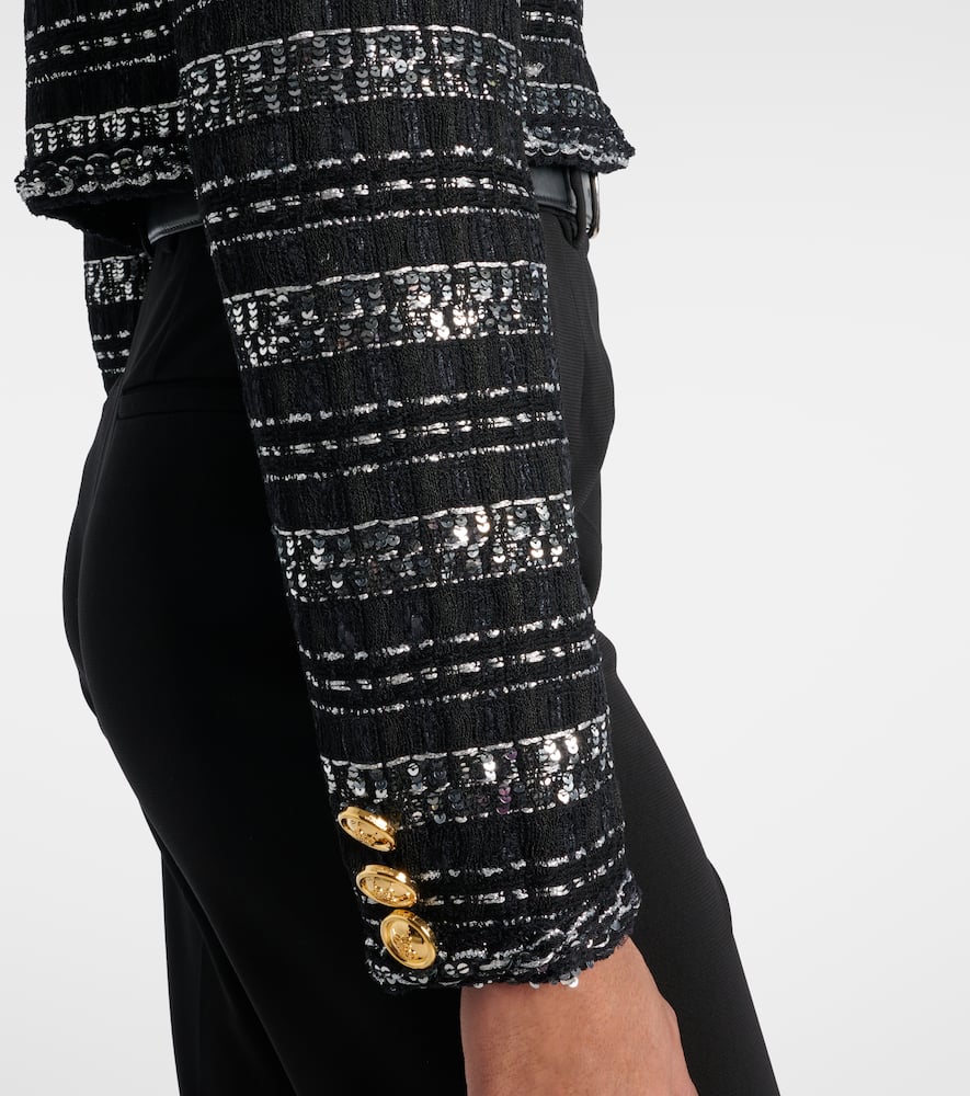 Cropped lamé jacket
