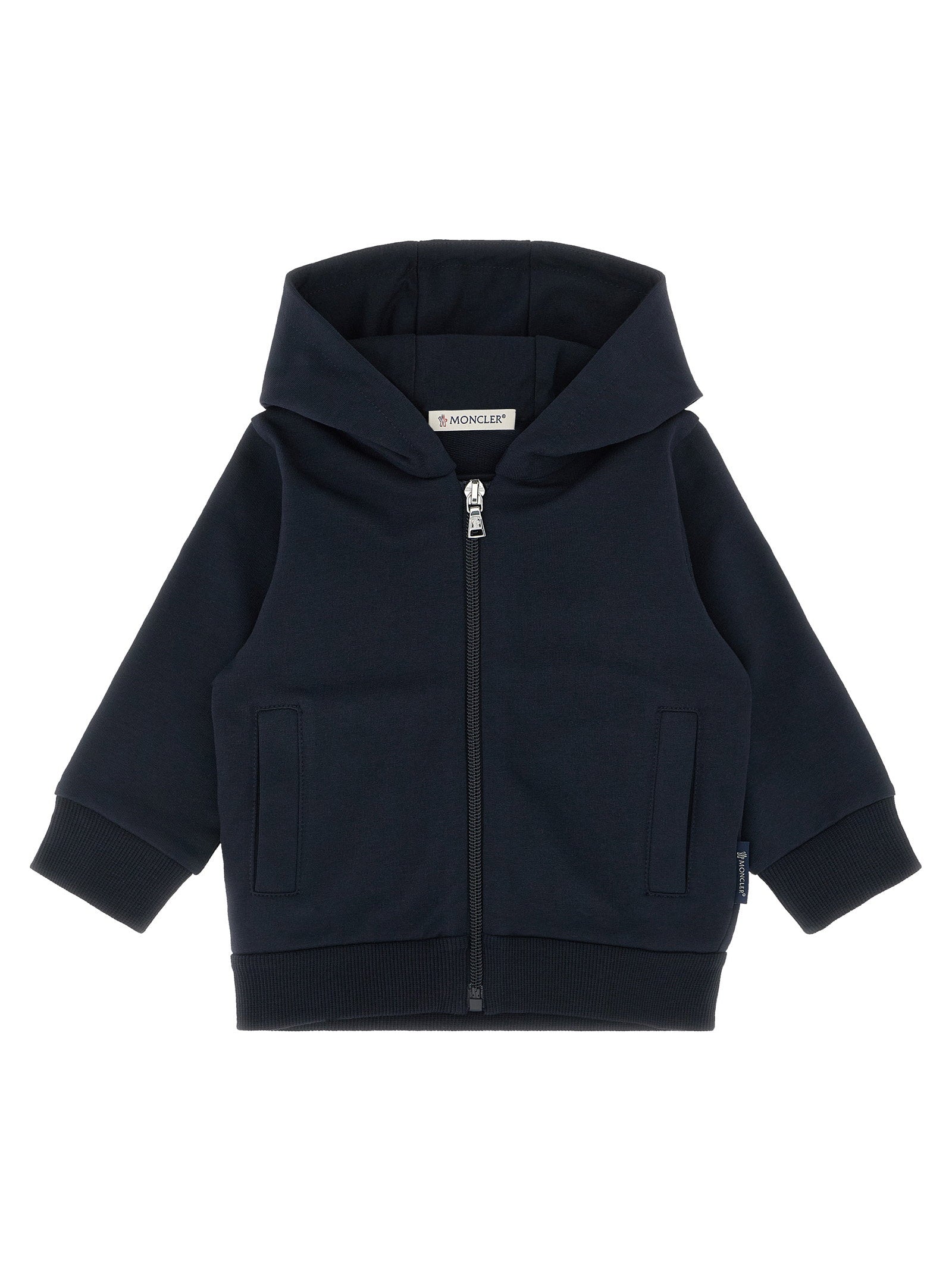 Brushed Cotton Zip Hoodie — Navy