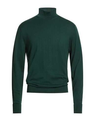 Man Turtleneck Emerald green Size M Mulberry silk, Cotton