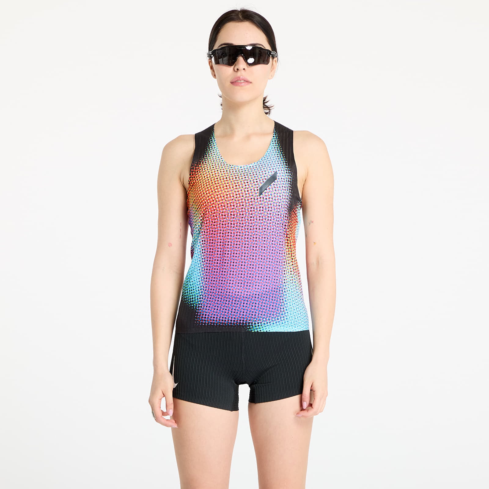 Tank top SOAR Running Women's Race Vest Black Rainbow Dot