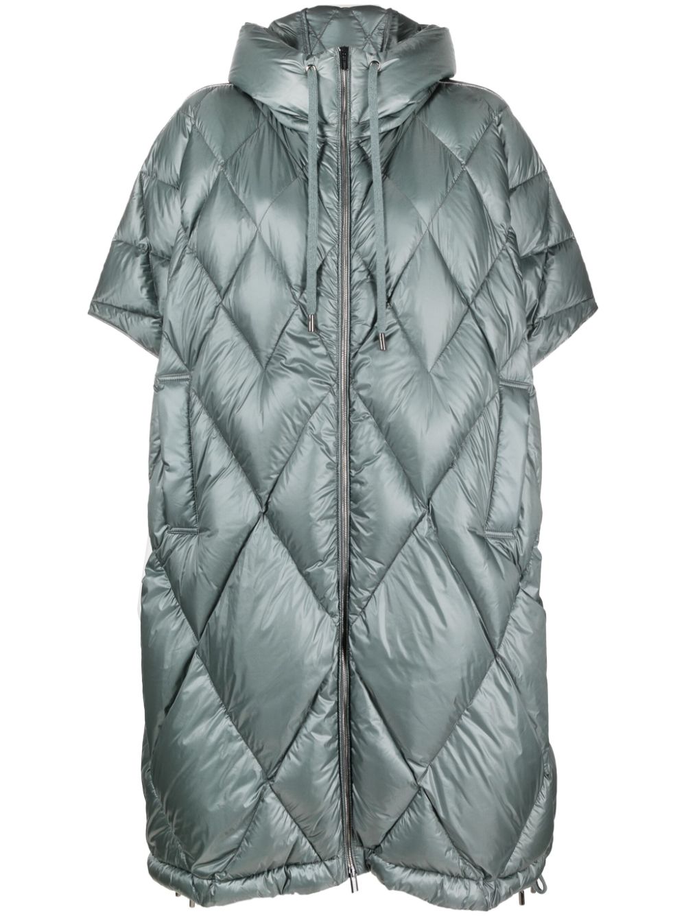 Short-sleeved quilted coat - Green