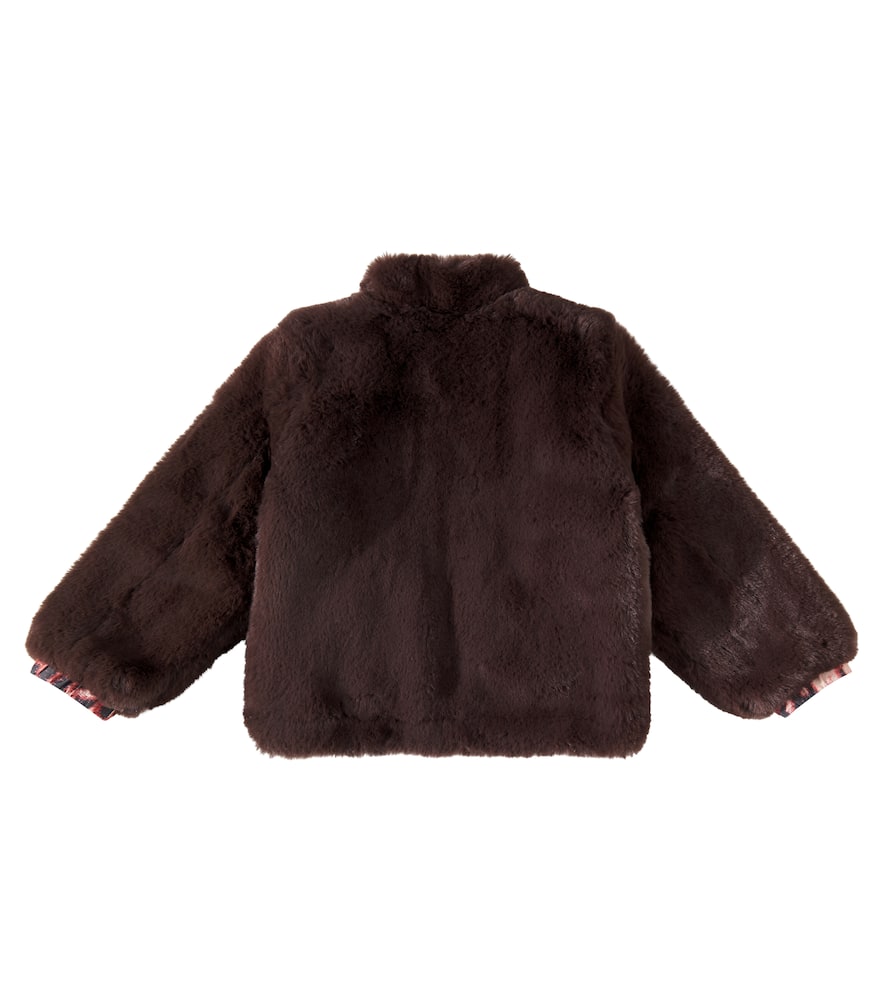 Scotch & Soda Kids Reversible faux shearling bomber jacket