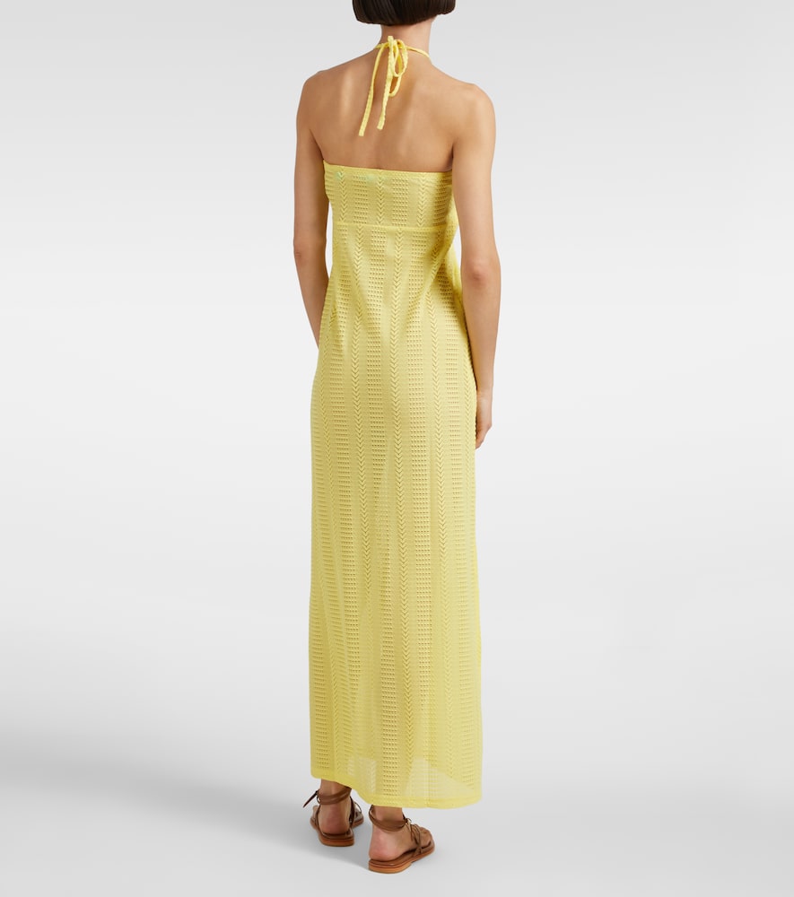 Mila semi-sheer halterneck maxi dress