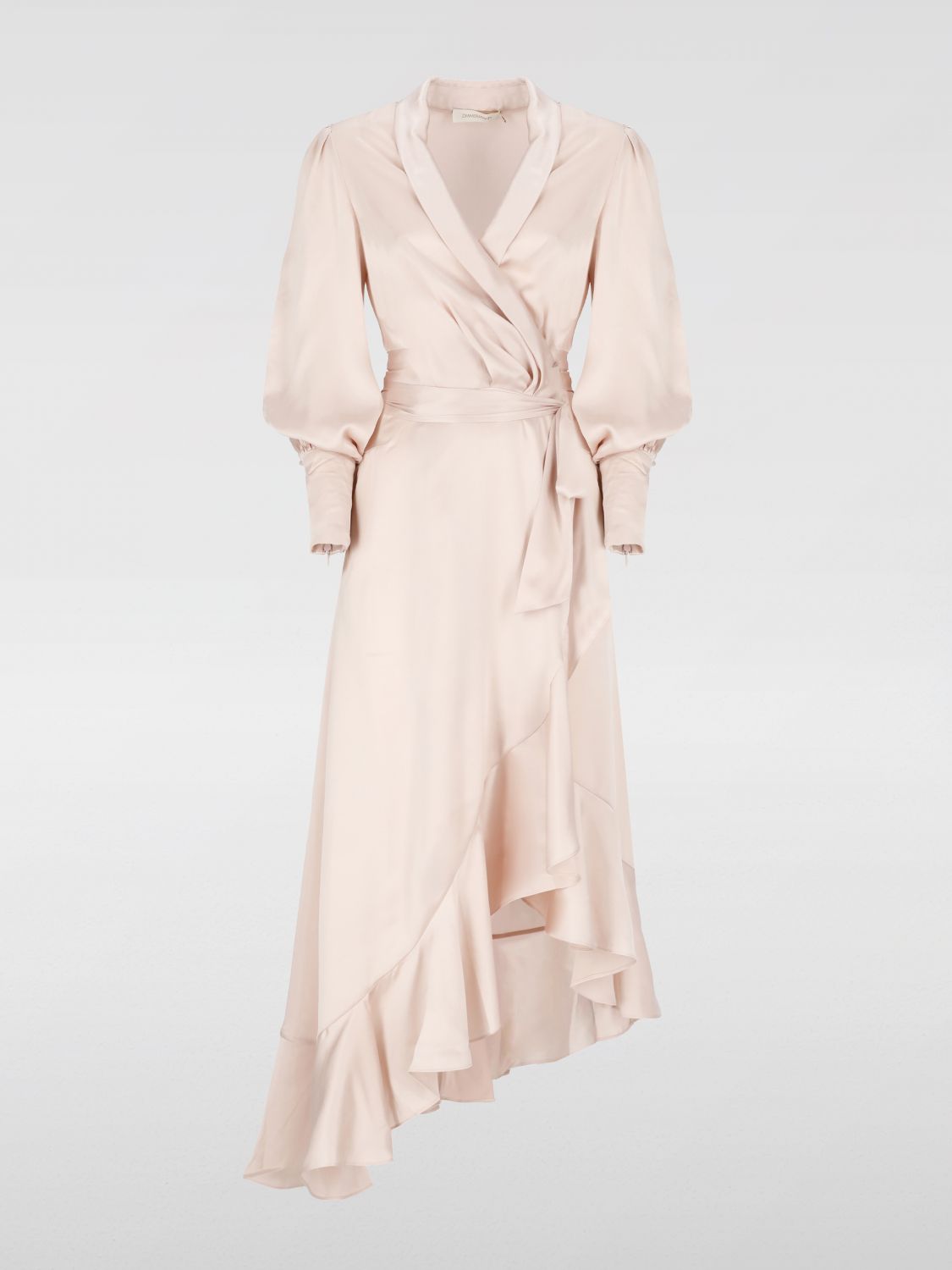 Wrap silk midi dress - Pink