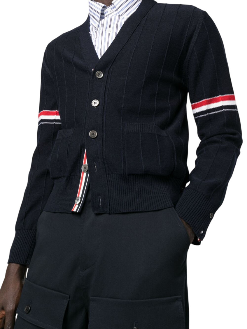 Navy Virgin Wool Cardigan