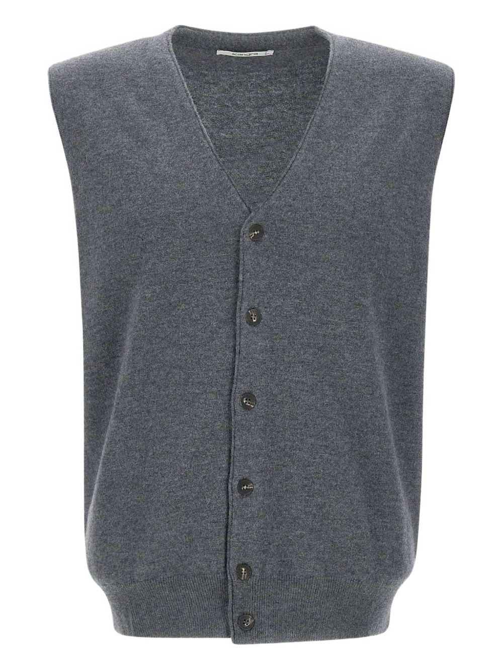 Kangra wool sleeveless cardigan - Grey