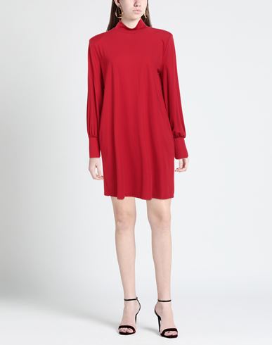Crochè Woman Mini dress Red Size S Viscose, Polyamide, Elastane