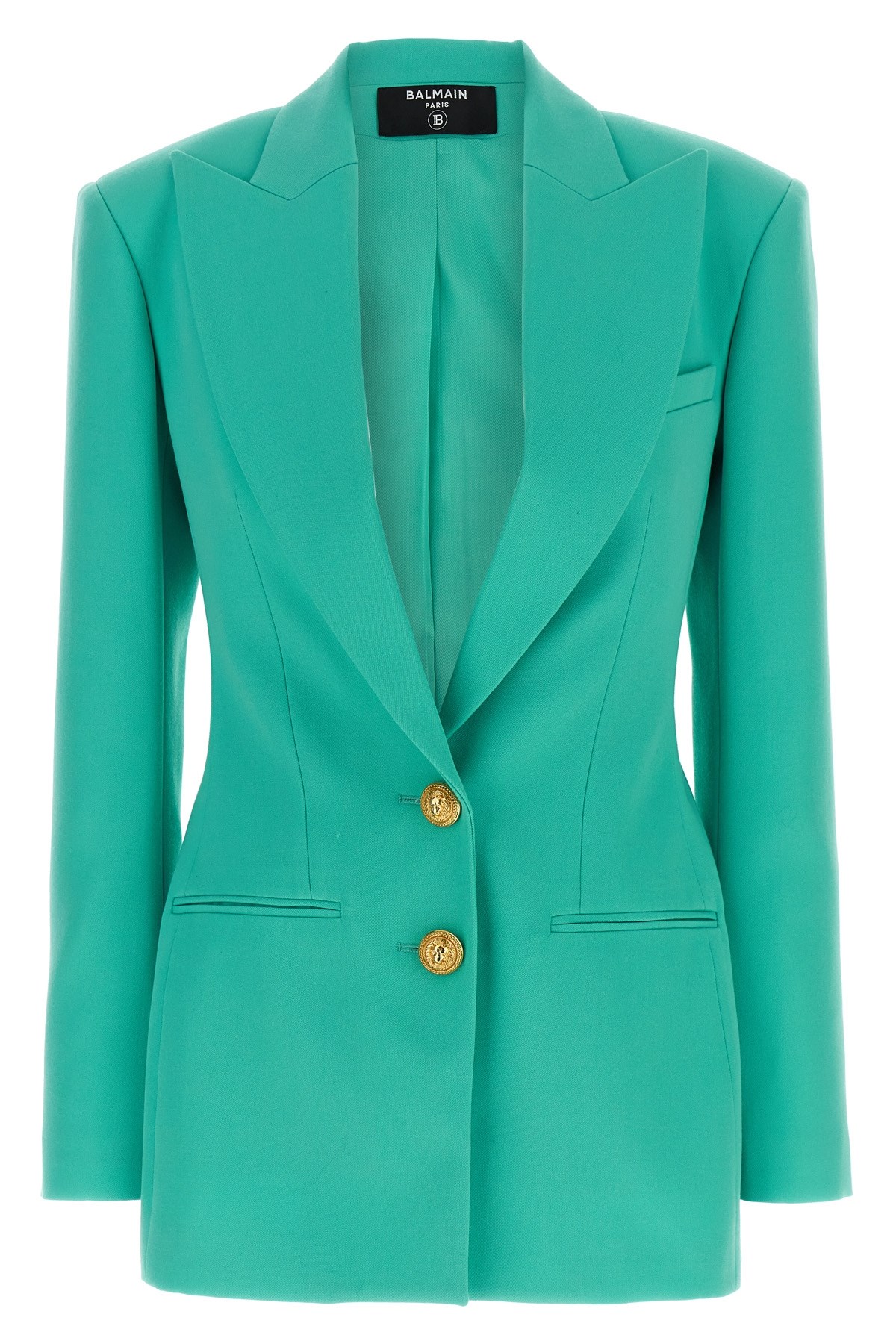Logo Button Double-Breasted Blazer