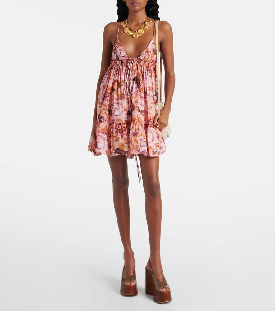 Chloé Floral silk minidress