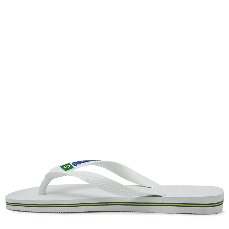 Women's Brazil Logo Flip Flop Sandals (White)