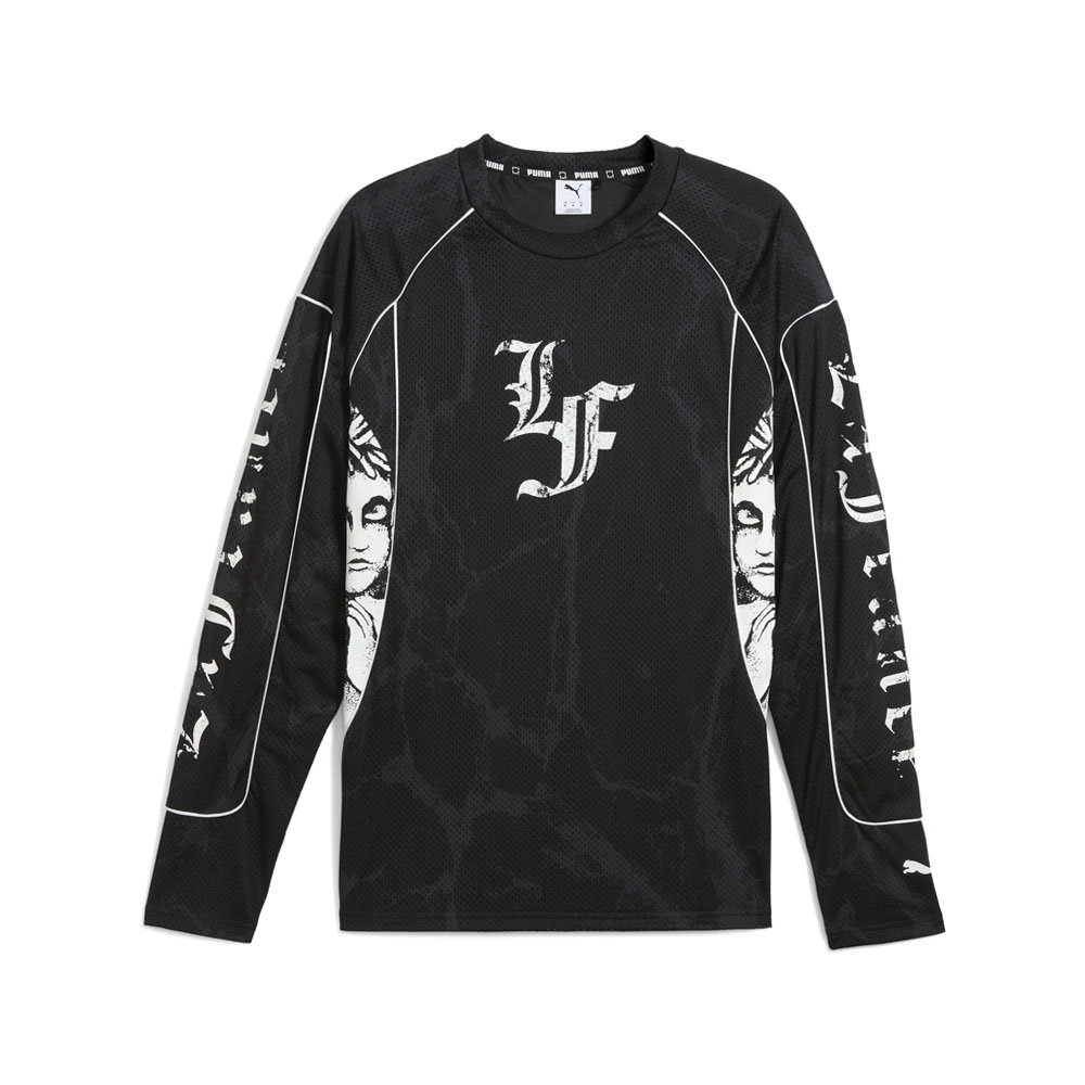 X LAFRANCE Hoops Written In Chrome Crew Neck Long Sleeve Pullover Shirt