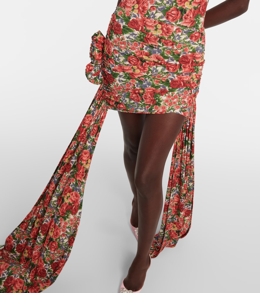 Floral draped miniskirt