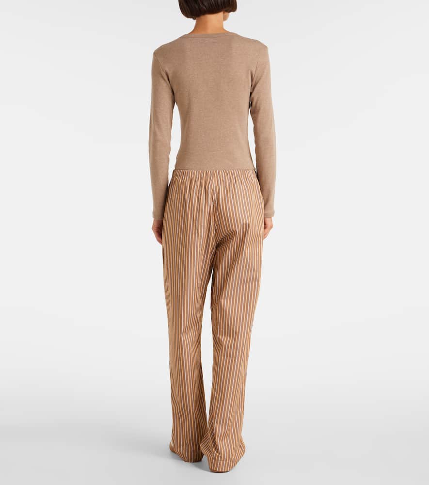 Yoshi cotton-blend twill wide-leg pants