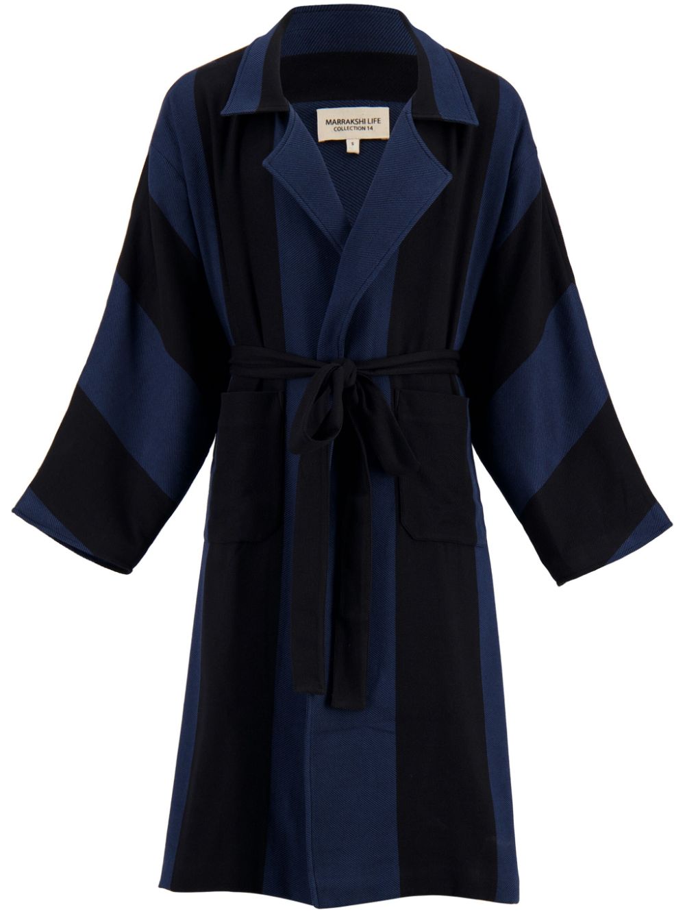 Striped cotton coat - Black