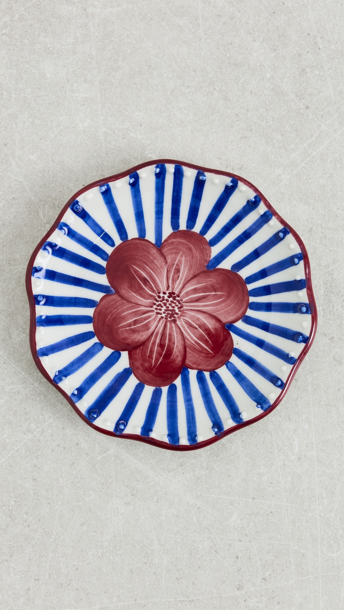 Etched Flower Dessert Plate Etched Flower Multi One Size