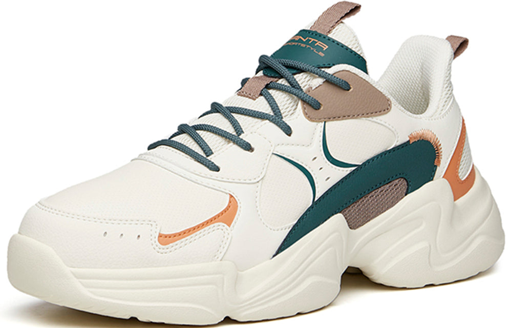 Retro Chunky Dad Sneakers 'White Green'