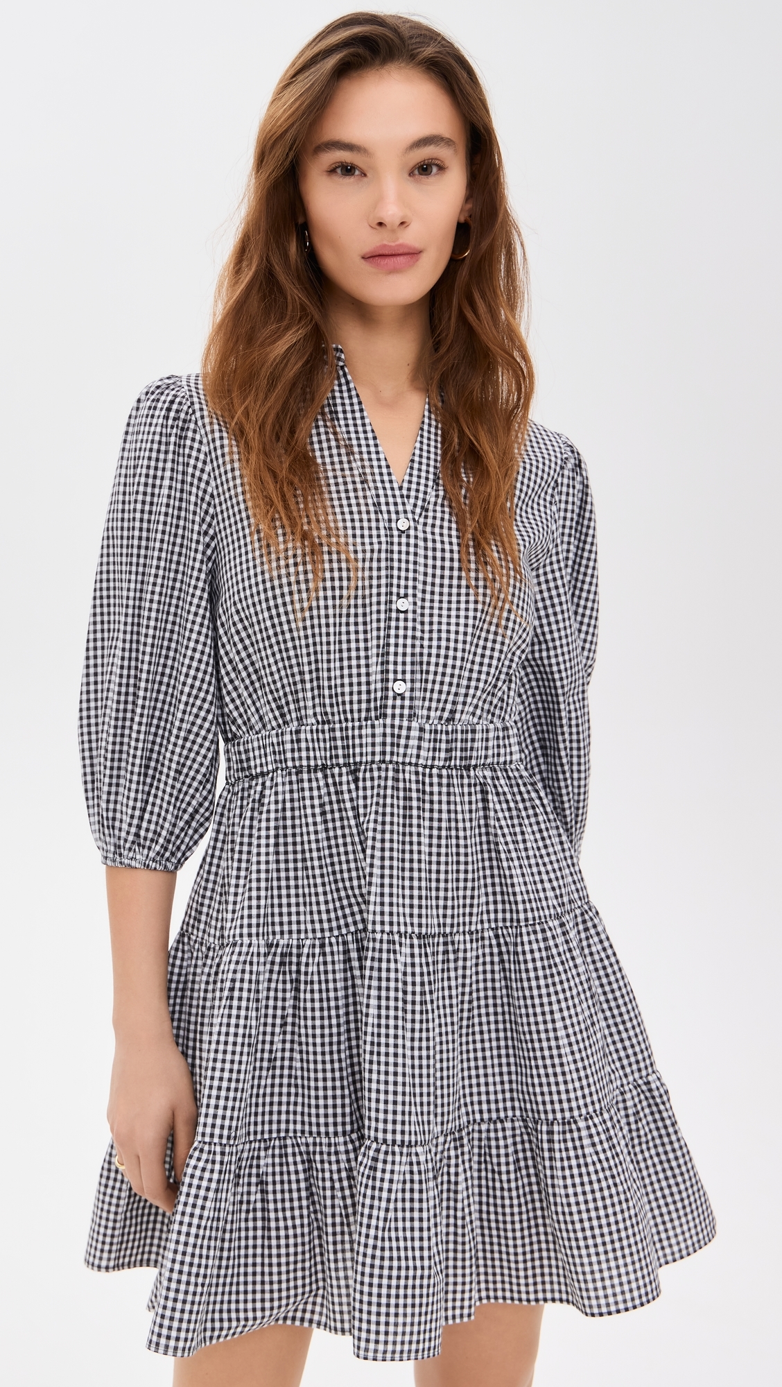 Gingham Collared Dress Black Gingham