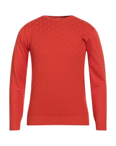Man Sweater Orange Size XL Viscose, Nylon