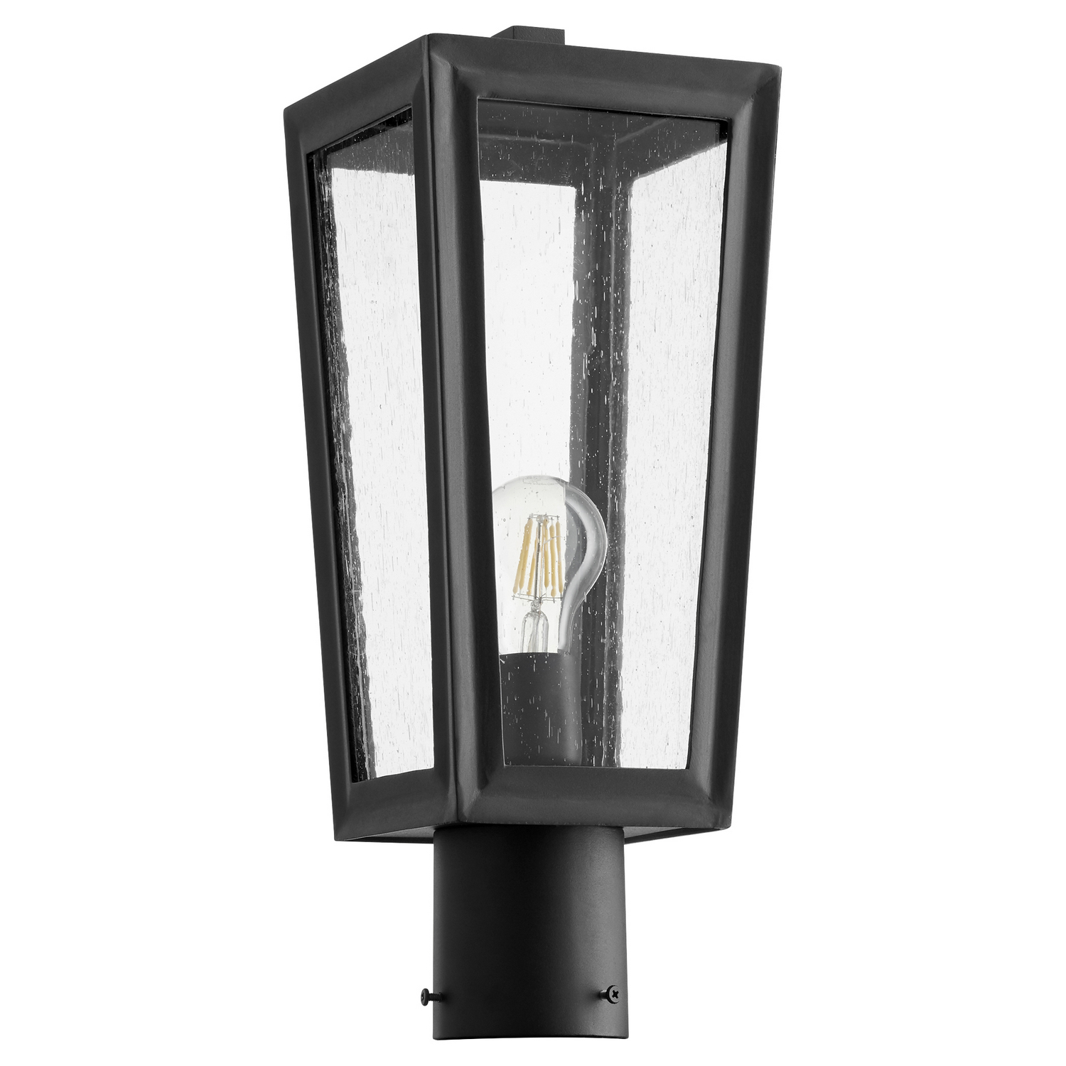 Textured Black One Light Post Mount from the Bravo Collection