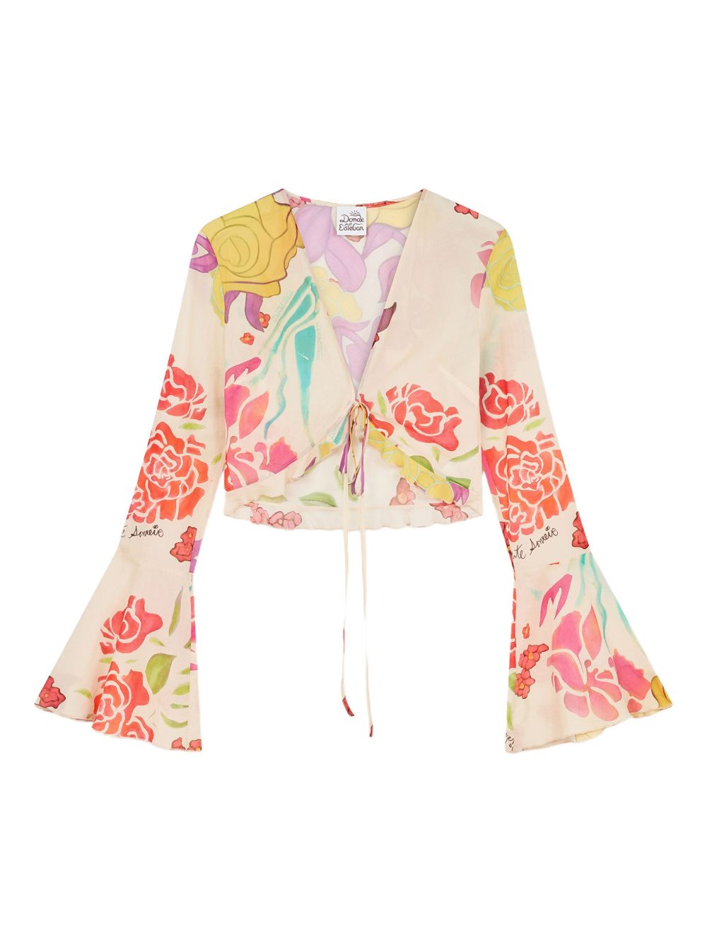Donde Esteban floral-print cropped blouse - Neutrals