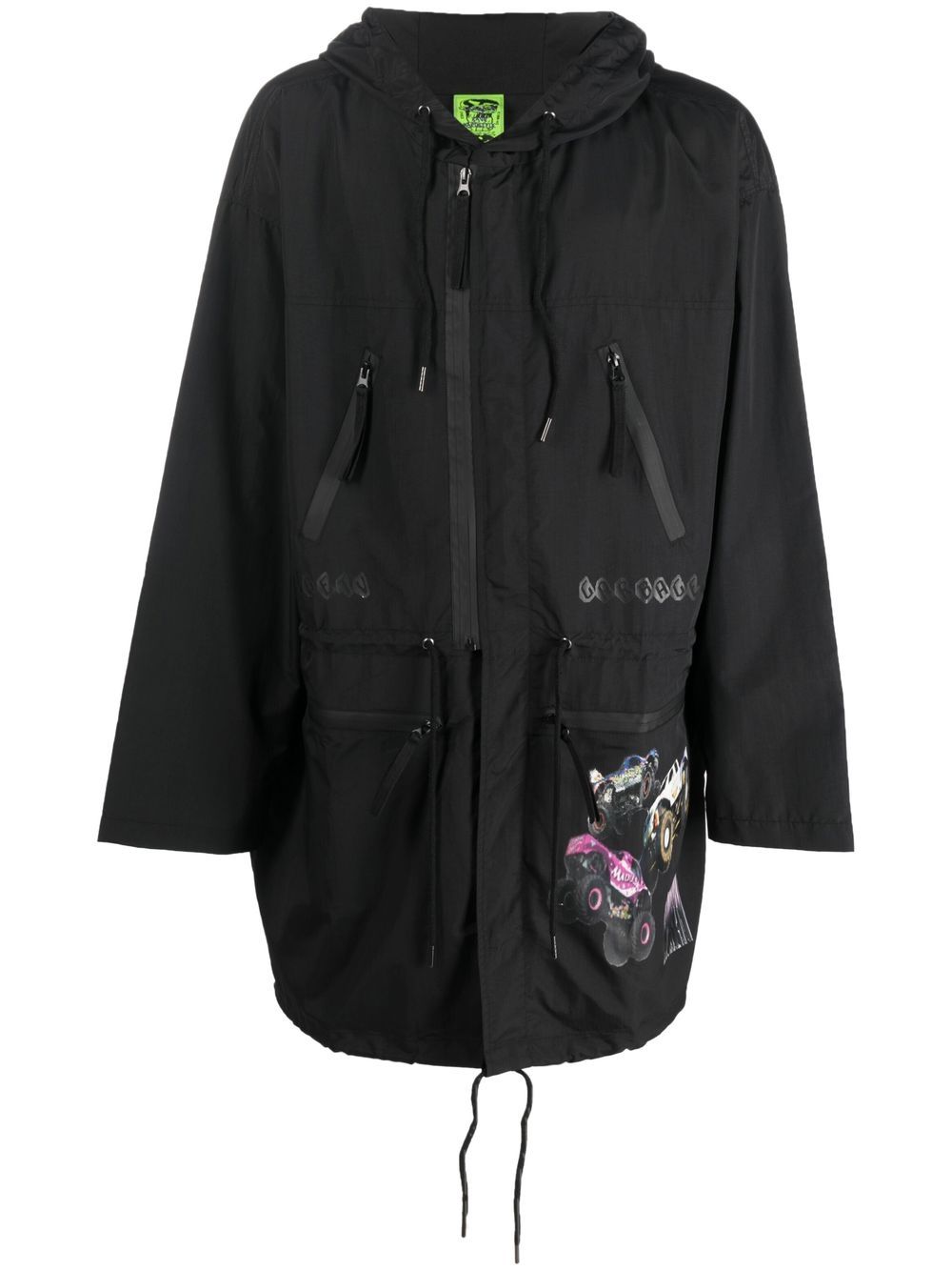 Graphic-print raincoat - Black
