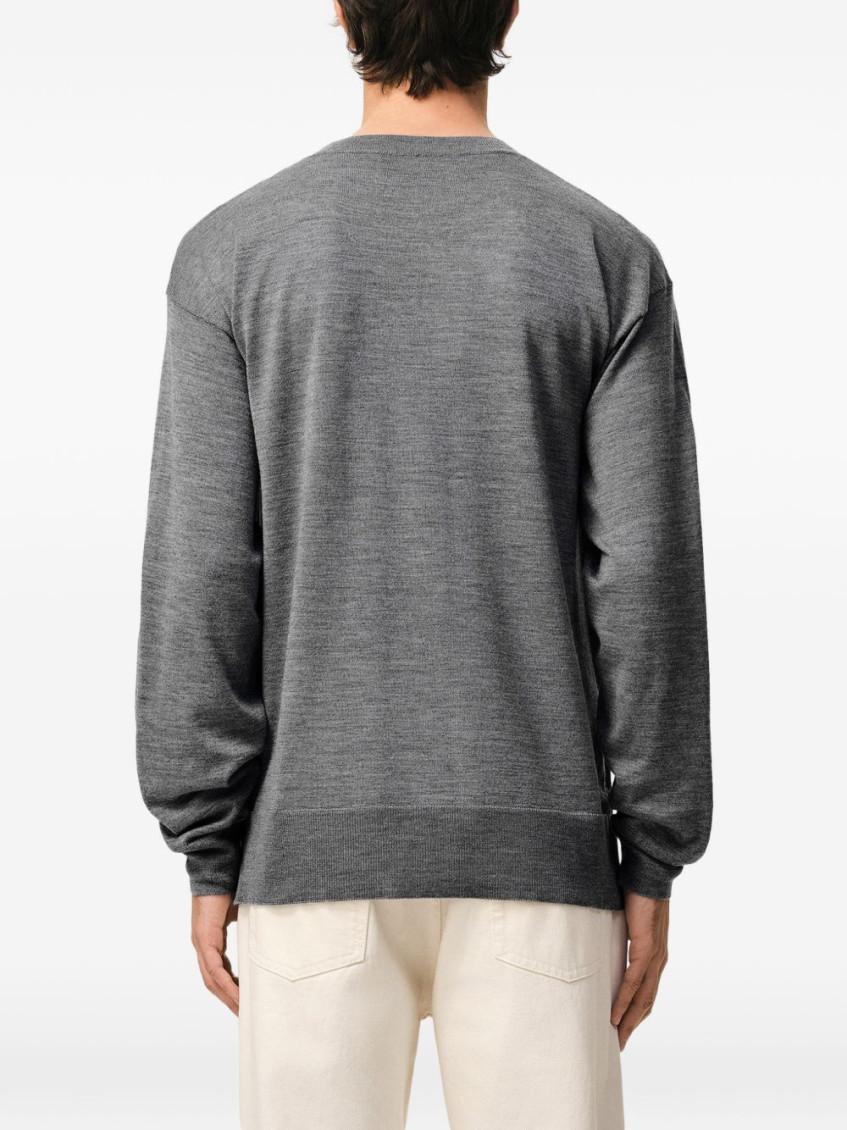 Grey Crew Neck Logo Sweater