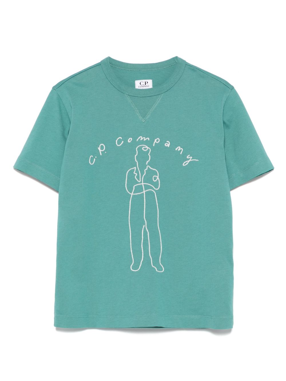 C.P. Company Kids logo-embroidered T-shirt - Green