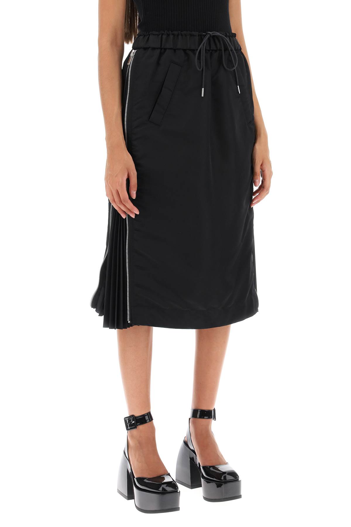 Midi Skirt With Pleated Inserts