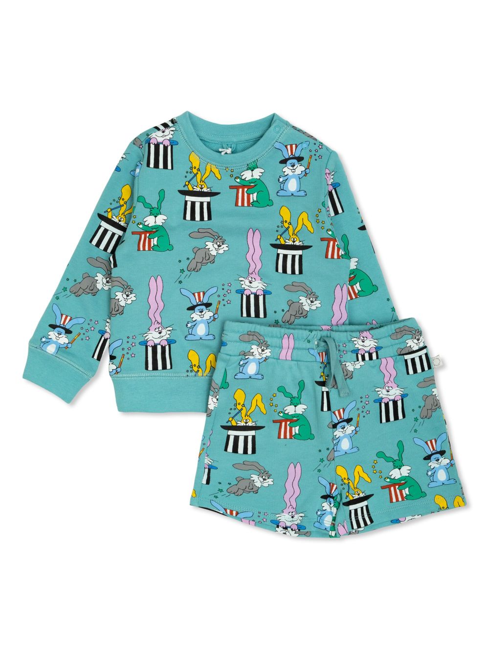 Graphic-print sweatshirt and shorts set - Blue