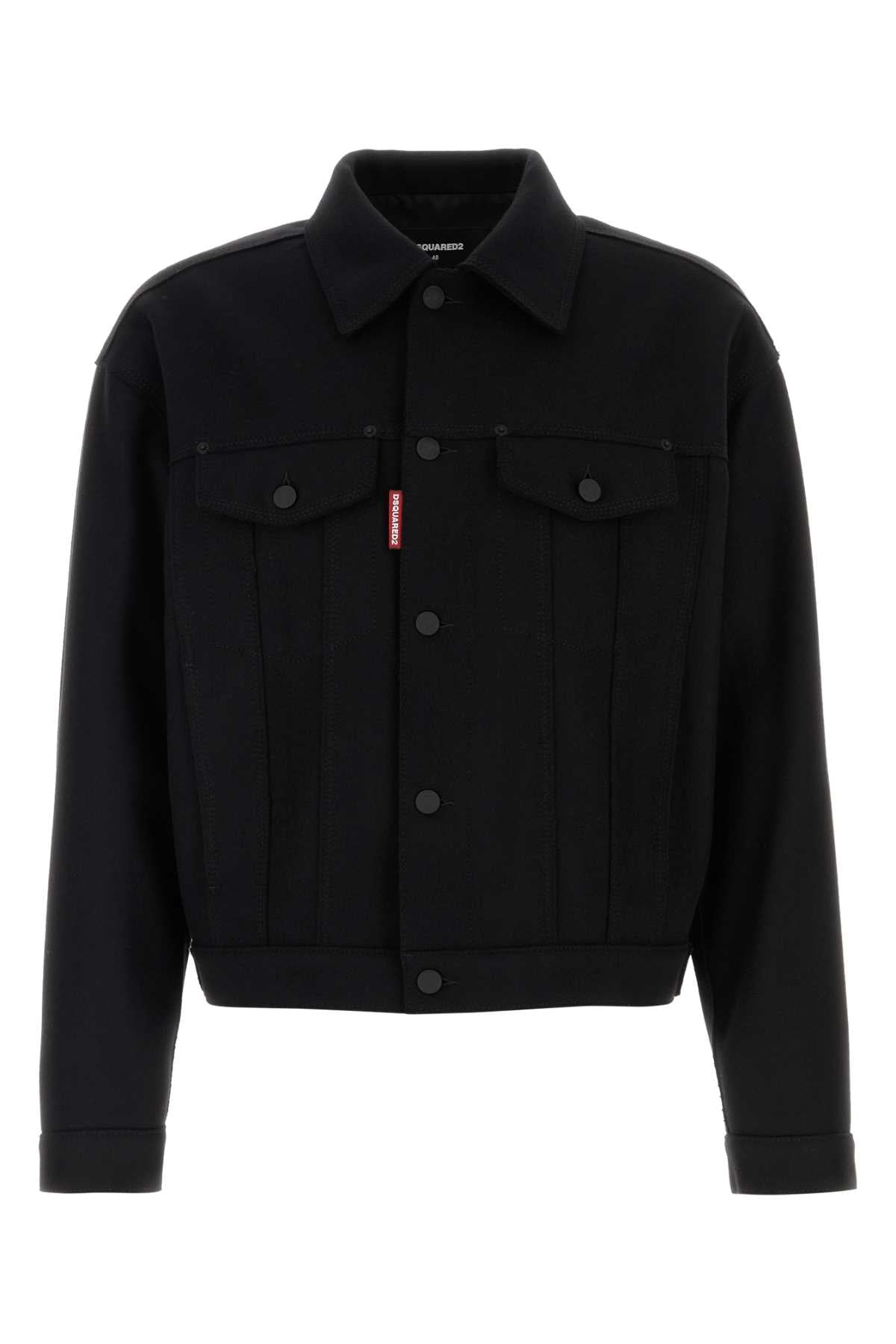 Virgin Wool Denim Jacket — Black