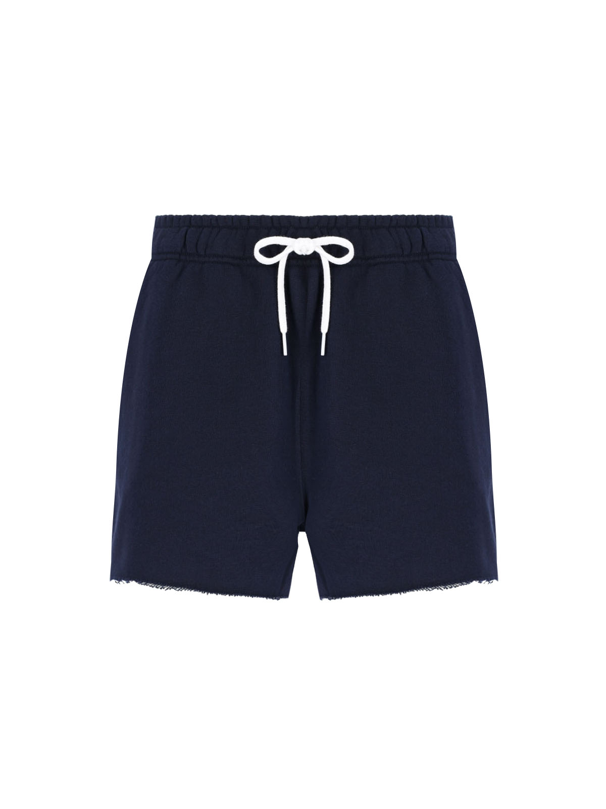 Frayed-hem loungewear shorts - Blue