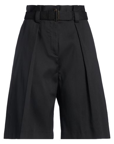Woman Shorts & Bermuda Shorts Black Size 10 Cotton, Silk