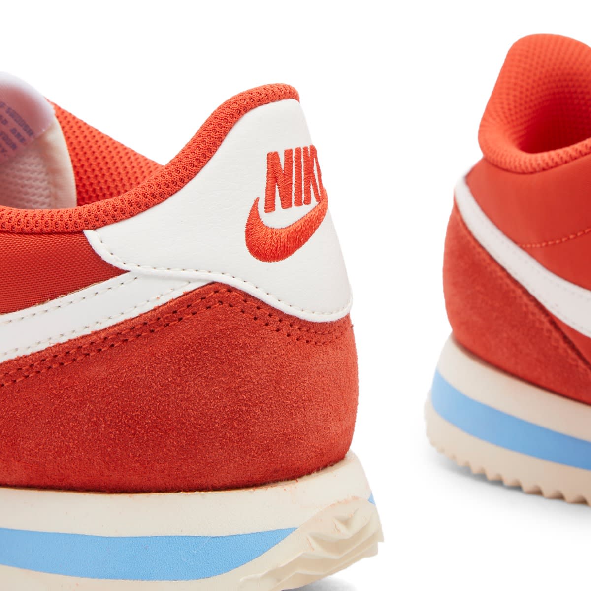 Women's W Cortez Txt Sneakers in Picante Red/University Blue/Coconut Milk, Size UK 5