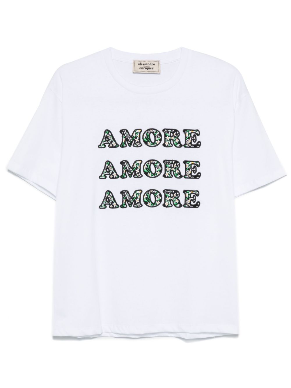 Text-embroidered T-shirt - White