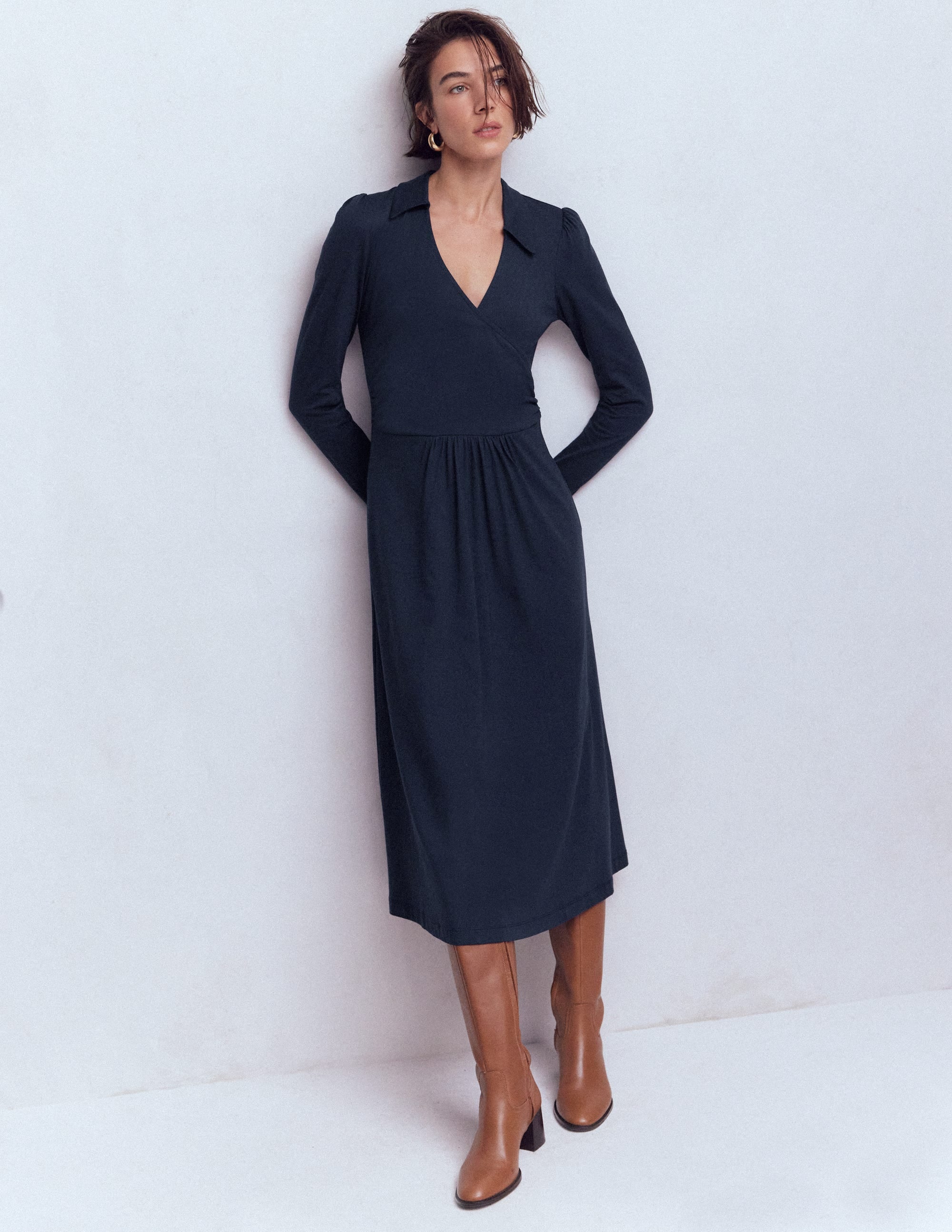 Women's Carla Jersey Wrap Dress in Blue | Size 0