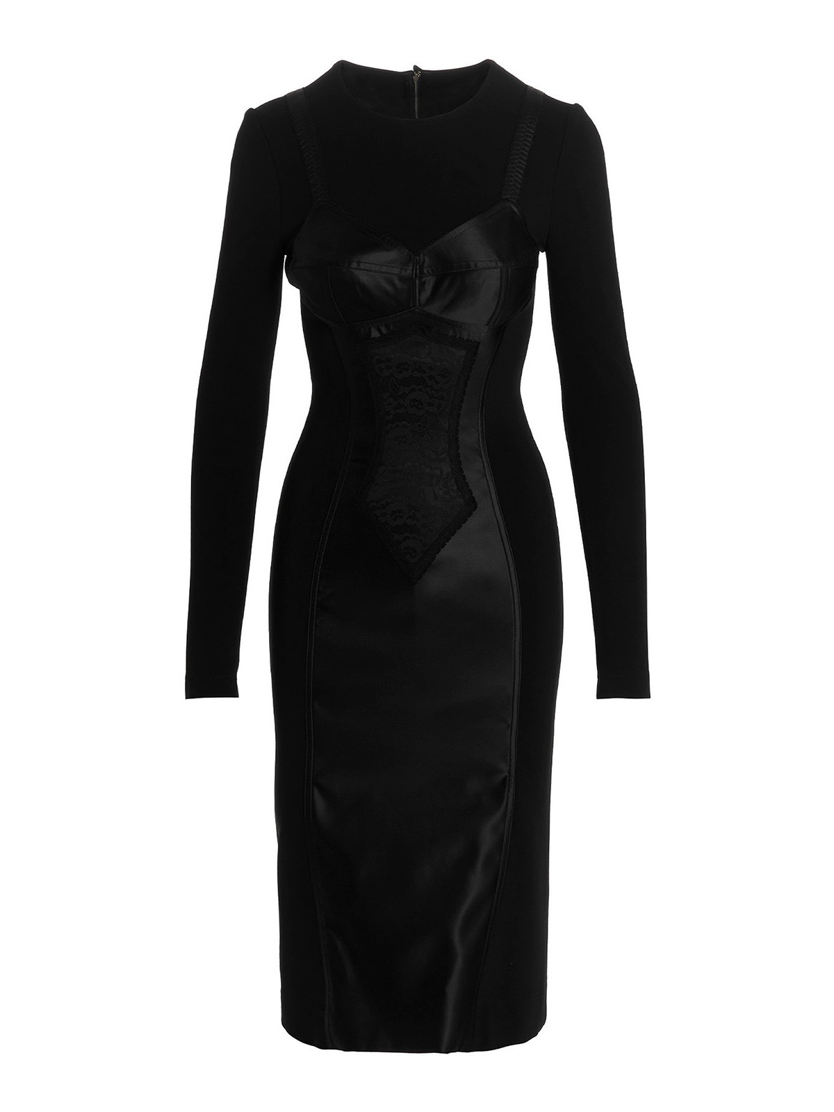 Lace insert midi dress