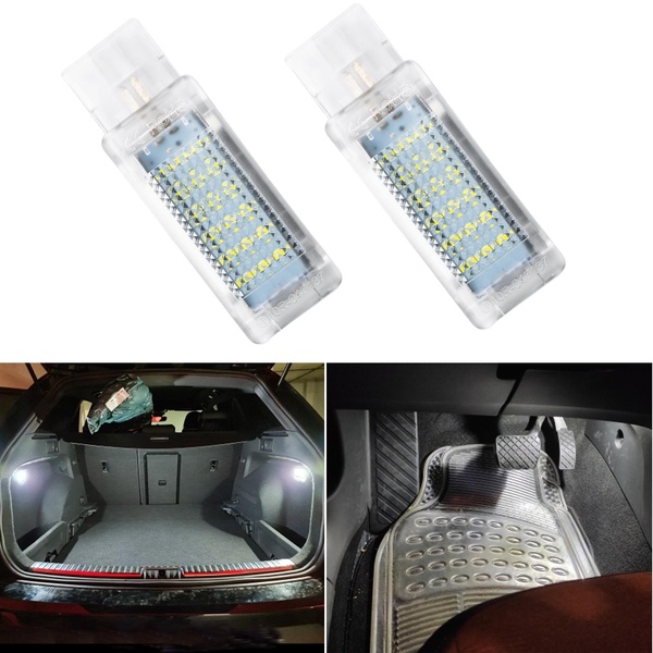 Car White LED Courtesy Door Trunk Footwell Glove Box Light 2x For VW Caddy Golf Eos Passat SciroccoTouareg Sharan Skoda