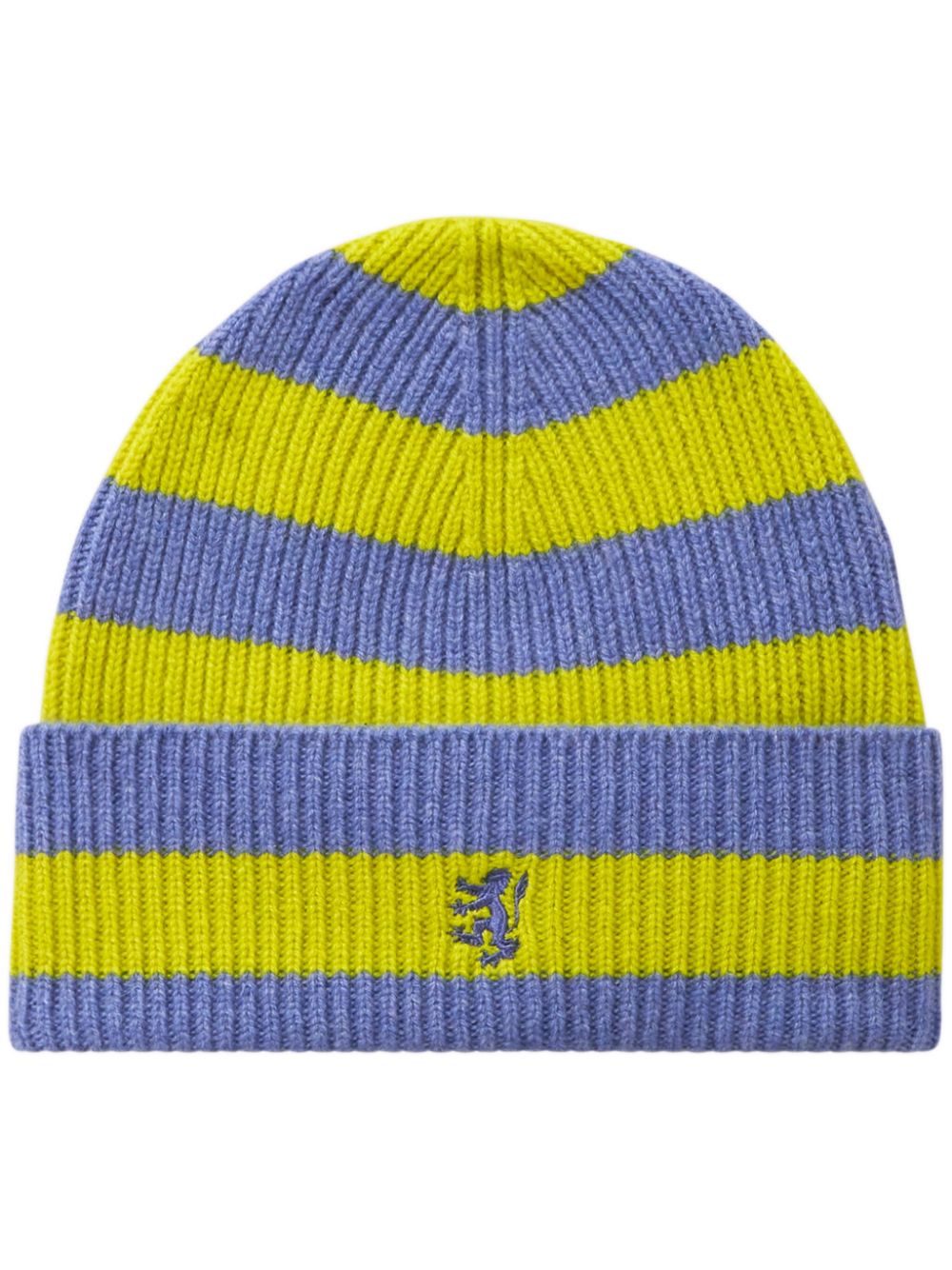 Striped cashmere beanie - Blue
