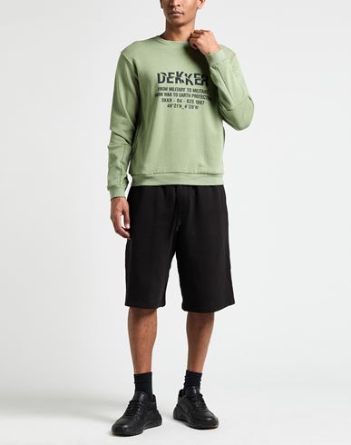 Man Sweatshirt Military green Size L Cotton, Elastane