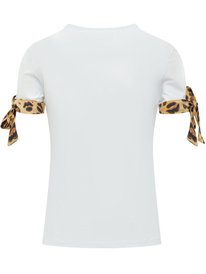 White Embroidered Crew Neck T-Shirt