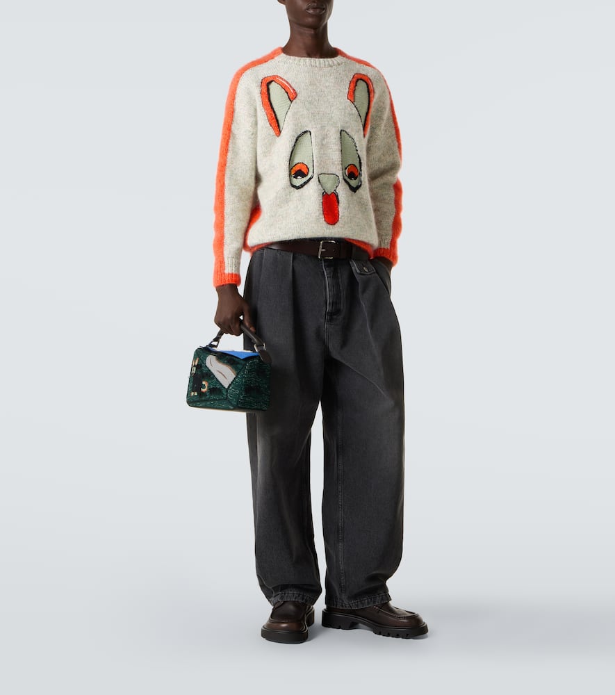 X Louis Wain intarsia wool-blend sweater