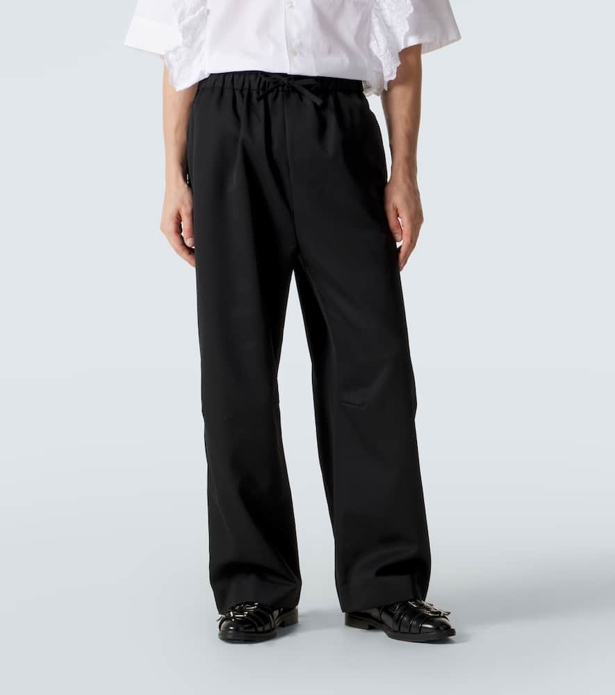 Crêpe satin wide-leg pants