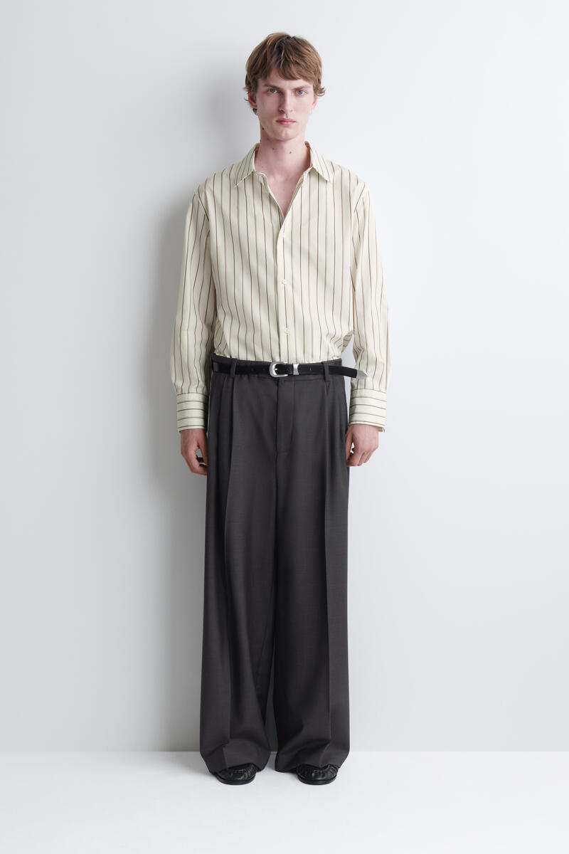 Striped Structured Cotton-Silk Shirt