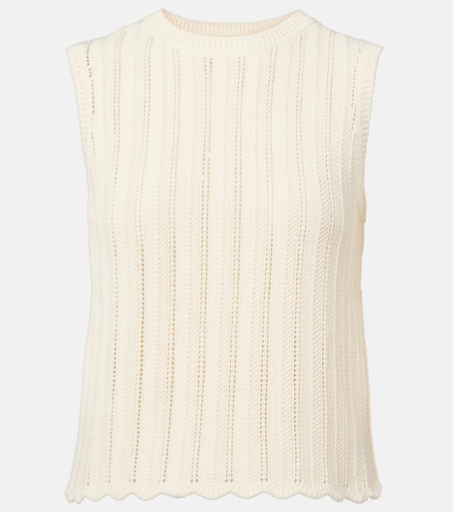 Zabou scalloped pointelle cotton top
