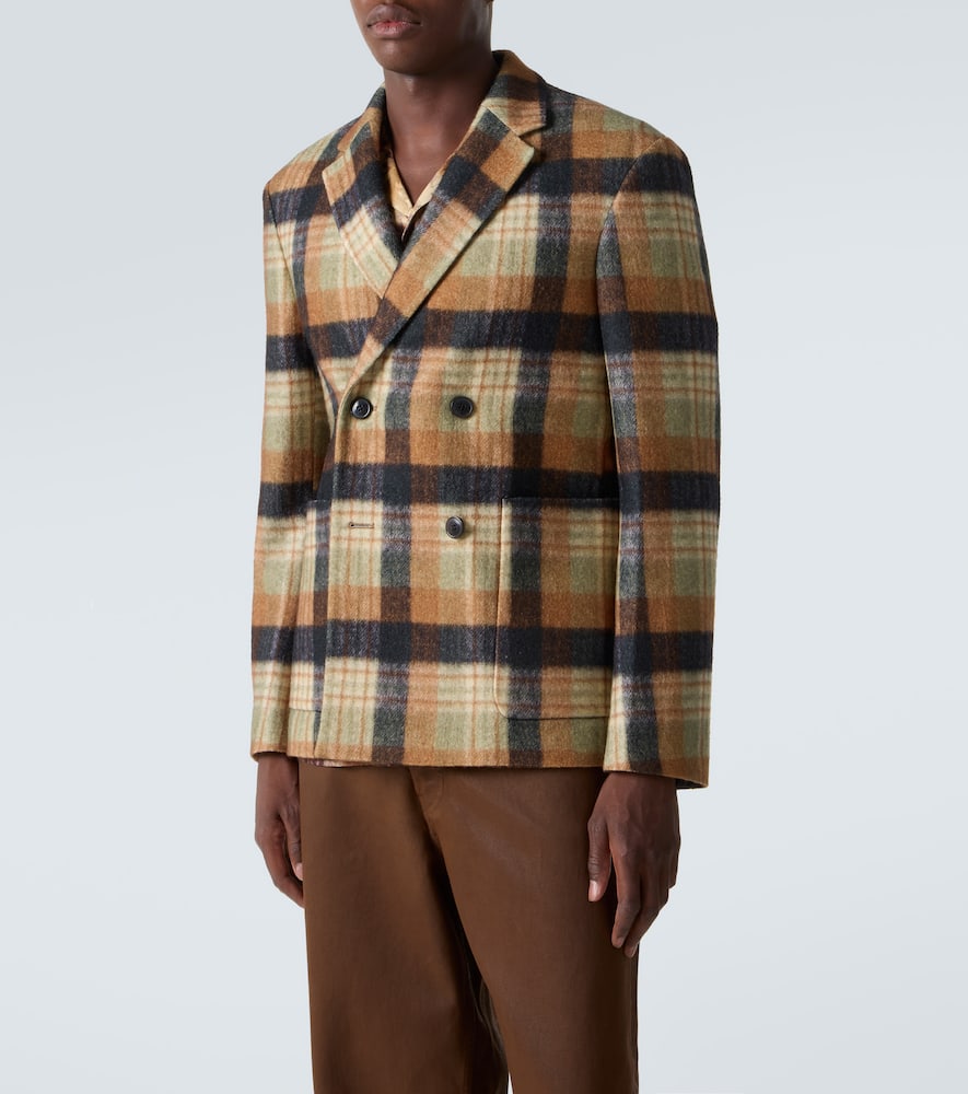 Checked wool blazer