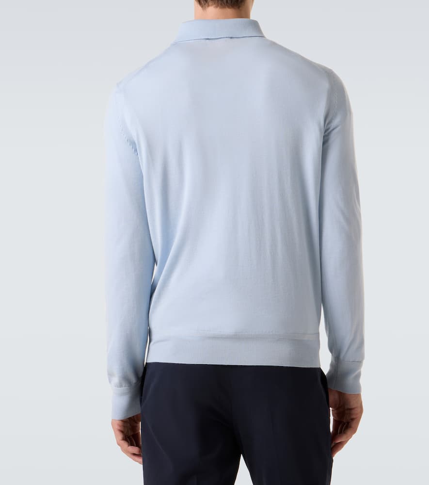 Cashmere and silk polo sweater