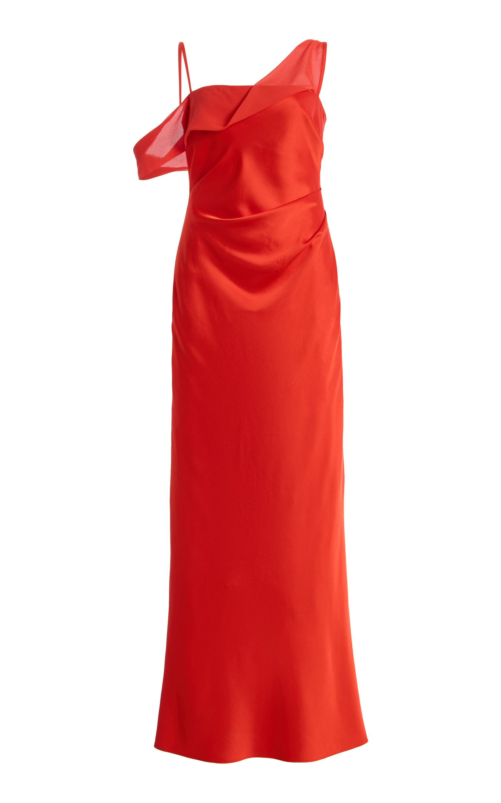 Devlyn Asymmetric Satin Maxi Dress EXCLUSIVE - Moda Operandi
