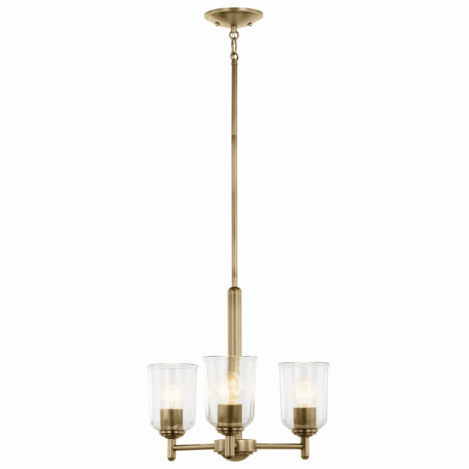 Natural Brass Mini Chandelier from the Shailene Collection